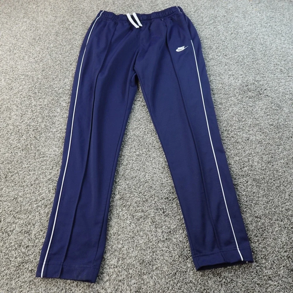 Nike Pants Mens L Blue Swoosh Drawstring Warmup Jogger‎ Sweatpants Workout Gym